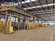 Paletizadora autom�tica com alimenta��o de produto paletes interfolhados Gebo Sidel  e aplicador de filme stretch Robopac