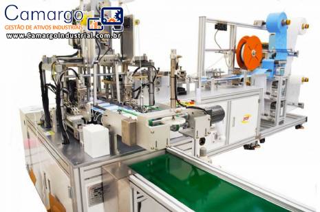 Máquina automática para fabricar máscaras TNT com aplicadora de elástico 100 máscaras / minuto