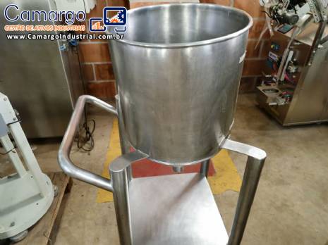 Tanque de transfer�ncia com suporte e rodinhas em inox 20 litros