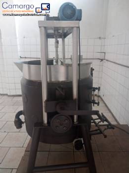 Tacho misturador cozinhador em inox à gás 300 litros