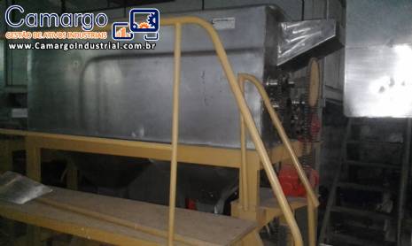 Descascador para batatas continuo industrial em aço inox Descascador para batatas continuo industrial em aço inox