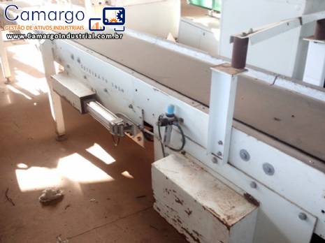 Esteira transportadora com sistema de ajuste pneumático Ariete Esteira transportadora com sistema de ajuste pneumático Ariete