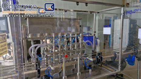 Linha completa de envase com envasadora rotuladora rosqueadora posicionador frascos Tecman Nelpas Tecnoenvase Tudela para líquidos cosméticos Linha completa de envase com envasadora rotuladora rosqueadora posicionador frascos Tecman Nelpas Tecnoenvase Tudela para líquidos cosméticos